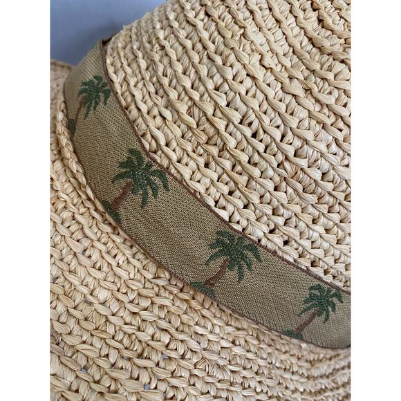 Scala Collezione Ruffia Straw Sun Hat Palm Tree Band - Picture 10 of 14